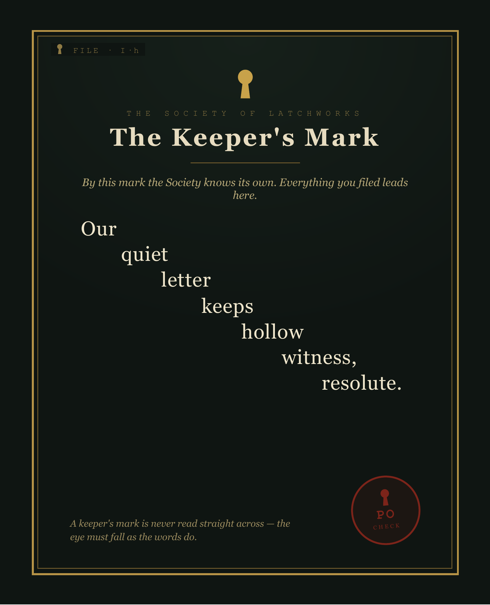 The Keeper's Mark